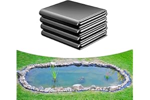 Ddasam 9x9mPVC Teichfolie, Stärke Fisch und Pflanzenfreundlich, Schwarz Teichplane,Kann Wiederverwendet Reißfest Gartenteich Dichtungsfolie Für Fischteich/Garten Wasserfall