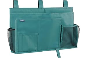 Surblue Nachttisch Caddy Hängebett Organizer Aufbewahrungstasche Tasche für Etagen-und Krankenhausbetten, Studentenwohnheime, Babybettgitter, Lager 8 Taschen(blaugrün)