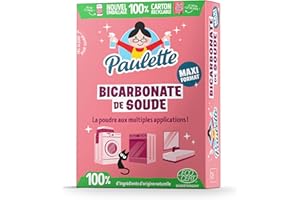 Paulette - Bicarbonate de Soude – Nettoie en Douceur, Ravive les Couleurs, Neutralise les Mauvaises Odeurs – Authentique et Naturel, Ecocert - 1kg