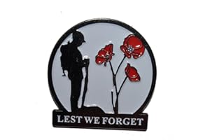 Red Flower Lone Soldier Lapel Pin Brooch Badge