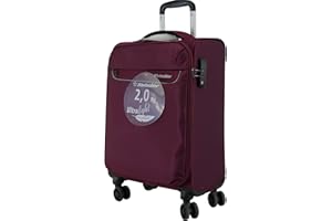 METZELDER Valise Souple Taille Cabine Trigone Ultra Leger & Grosse CAPACITE DE Chargement Garantie 1 an (S_Petite Taille/Taille Cabine_55x38x20cm_43L,2.3kg, Rouge Bordeau (Wine Red))