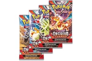 TITAN CARDS Pokémon TCG: Obsidian Flames - Scarlet And Violet - Booster Packs x 4 | Pokemon Obsidian Flames | Pokemon Scarlet And Violet | Perfect for Fans of Obsidian Flames Booster Box | Titan Authenticated
