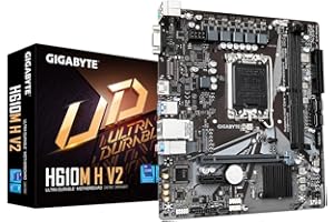 GIGABYTE TECHNOLOGY GIGABYTE H610M H V2 Placa Base - Compatible con procesadores Intel Core 14th CPUs, 4+1+1 Hybrid Digital VRM, up to 5600MHz DDR5, 1xPCIe 3.0 M.2, GbE LAN, USB 3.2 Gen 1