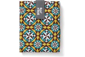 Roll'eat ® | Bolsa Merienda, Porta Bocadillos con Envoltorio Reutilizable, Porta Alimentos Ecológico sin BPA, Bolsa de Tela, Color Gotic- Boc'n'Roll Tiles