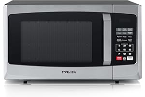 Toshiba 800w 23L Microwave Oven with Digital Display, Auto Defrost, One-Touch Express Cook, 6 Pre-Programmed Auto Cook Settings, and Easy Clean - Stainless Steel Door Handle Microwave - ML-EM23P(SS)