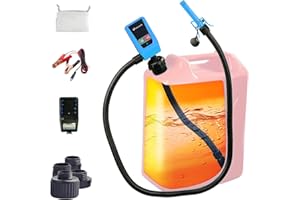 VEDOCN Automatic Fuel Transfer Pump with Auto-Stop, 51'' Extra Long Hose, 3.2 Gallon per Min, Fast and Safe Portable Gas Can Pump for Oil,Battery Powered (Manual Nozzle Type) (orange) (Blue)