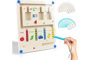 KIDCLOUD Montessori Toys for 3 4 5 6 7 Year Old Boys Girls: Gifts for 4-6 Year Old Kids Wooden Magnetic Maths Puzzle Games for Boy Girl Age 3-7 Learning Sensory Maze Toy for 5-8 Year Old Kid Birthday Present