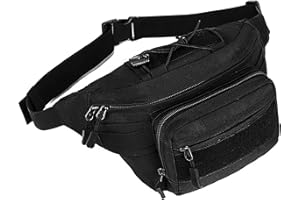 Huntvp Sac Banane Homme Femme Tactique Sacoche Banane Militaire avec Porte Bouteille Sac de Ceinture Bandoulière Multifonctionnel pour Randonnée, Voyage, Camping, Gym, Cyclisme