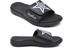 KuaiLu Scarpe da Spiaggia e da Piscina da Uomo Ciabatte Sportivi in Pelle per Sandali Punta Aperta Ortopedici Estivi Antiscivolo