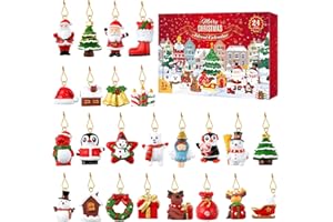 TOYANDONA 24Pcs Calendrier de L'avent de Noël Ornements Suspendus Animaux Jouets de Secours Compte à Rebours Pendentifs Suspendus Décorations de Fête pour Banquet de Vacances de Noël
