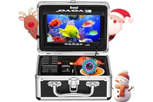 Eyoyo Underwater Fishing Camera EF07: Portable 7 inch LCD Monitor Fish Finder 1000TVL Waterproof Ice Fishing Camera 15m Cable 12pcs Infrared Lights for Ice, Lake and Boat Fishing