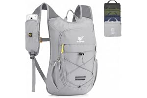 SKYSPER Vikbar ryggsäck 18 L, vandringsryggsäck liten med bröstbä , LJUSGRÅ, 18L, Semester