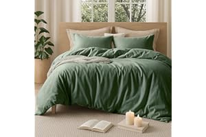 Sedefen Bettwäsche 220x240 cm Baumwolle Salbei Grün,Oeko-TEX zertifizierte Bettwäsche Set,Baumwollbettwäsche mit Reißverschluss und 2 Kissenbezug 80x80 cm
