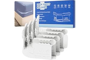 YONHESHI Bettlakenhalter – Unsichtbare Anti-Rutsch Gurte für alle Matratzen, Hält Bettlaken Fest & Straff, Einfache Installation – Transparent & Langlebig (Weiß, 4 Stück)