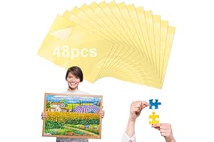 SUYNAUETEV 48 Sheets Double-Sided Puzzle Glue Puzzle Glue for Fixing Protect Puzzles Adhesive Paper Suitable for 6 x 1000 Puzzles Photos Postcards (25 x 18 cm)