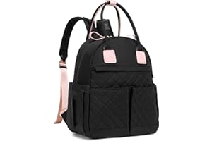 LORADI Wickeltasche Rucksack mit und Nasstaschen und Kinderwagen-Clips