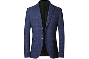 pvucpot Giacca sportiva da uomo, vestibilità normale, blazer, moderna, per il tempo libero, elegante, formale, festival, abbigliamento per ufficio, business, matrimonio, feste, ballo di fine anno