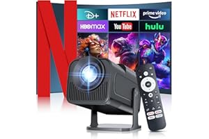Salange Beamer【Official Netflix】 Mini Beamer 4k heimkino Unterstützt,Handy Projektor Smart Beamer für Heimkino/Outdoor,Portable Projektor mit 5G WiFi und BT5.3,HY320MAX FHD 1080P Beamer