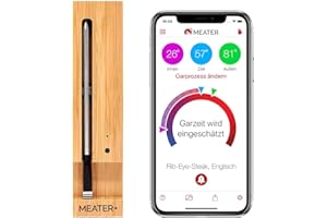 Meater+ Wireless, Smart Meat Thermometer with 50-Metre Range, for Oven, Grill, Pan and Rotisserie, Perfect Meat via App