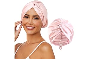 OTO BELLA Adjustable Silk Satin Hair Bonnet for Sleeping, Double Layer Hair Wrap Sleep Cap Turban for Women Men, Curly Straight Hair Long Large Braid Unisex