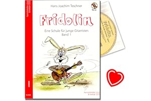 Heinrichshofen Fridolin Band 1 - Gitarrenschule für Kinder - von Hans Joachim Teschner - mit CD und bunter Notenklammer