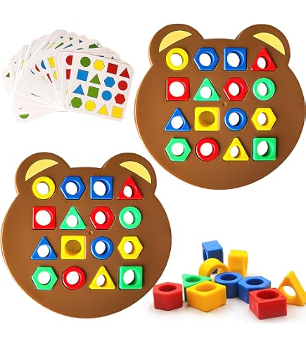 ZUNIPLEX Course de puzzle coulissante, double match, apprentissage des couleurs à partir de 2, jeu de pensée pour enfants, jouet Montessori à partir de 4 (40 cartes avec couleurs et motifs différents