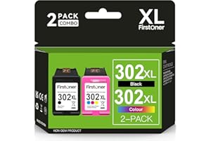 Firstoner 302XL Cartuchos de Tinta, 302XL reacondicionados para HP 302, 302XL Cartuchos Negro y Color para OfficeJet 3835 3833 3830 5232 5220 3831 4650 Envy 4520 4527 DeskJet 3639 2130 3636