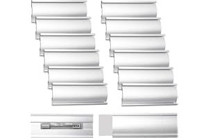 ITHARON 12 PCS Placas Identificativas con Aguja, Placa de Aluminio con Funda Protectora Transparente, Etiquetas de Nombre de Aluminio, Insignias para Ropa, Oficina, Ferias, Escuela (60x20mm)