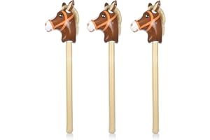 Little Lino Nadmuchiwany koń na kijku, 3 sztuki w opakowaniu, na urodziny i imprezy dla dzieci, idealny na urodziny konia