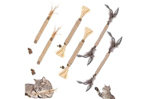 cluis Katze kauen Stick, Katze Beißspielzeug für Indoor-Kätzchen zu beißen Katze Zahnreinigung Kauspielzeug Katzenminze natürliche Silvervine Stick(6 Stück)