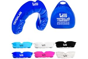 TrySalar Mundschutz für Boxen, Herren, Erwachsene, Jugendliche, formbar, Rughby, Sport, schmale Passform, Boil and Bite Gum Shield mit Box, MMA, Hockey, Basketball, Muay Thai-Fußball, ab 12 Jahren,