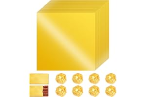WEFINEST 100 Stück Gold Folie Papier Wrapper, Schokoladen Verpackung Tafel 20 x 20 cm Verpackung Für Schokolade, Lebensmittelqualität Alufolie Gold für Selbstgemachte Süßigkeiten, Schokoladenriegel
