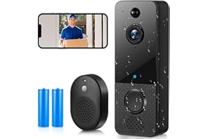 Carseatty Video Doorbell Wireless,1080P HD Doorbell Camera Wireless,Smart Doorbell with PIR Motion Detection,Instant Alerts,Night Vision,2-Way Audio,2.4G WIFI, IP65 Waterproof, Cloud Storage (T8)
