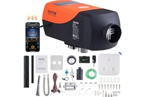 VEVOR Nagrzewnica powietrza na olej napędowy, nagrzewnica pomocnicza 12 V, 2 kW, nagrzewnica powietrza 0,12-0,26 l/h. Ogrzewanie na olej napędowy z wyświetlaczem LCD, pilotem zdalnego sterowania i