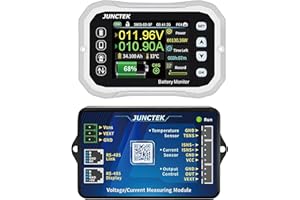 KOOLERTRON Battery Monitor,Dispositivo Controllo Batterie,Tester Batteria, Batteria Volt Checker,400A 0-120V Monitoraggio Della Batteria,Monitor Batteria per Auto,Supporto Wireless,2.4 Pulgadas