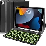 YUEJIDZ Custodia con Tastiera per iPad 10.2 9a/8a/7a Generazione 2021/2020/2019,Italiano Layout 7 Colori di Retroilluminazion