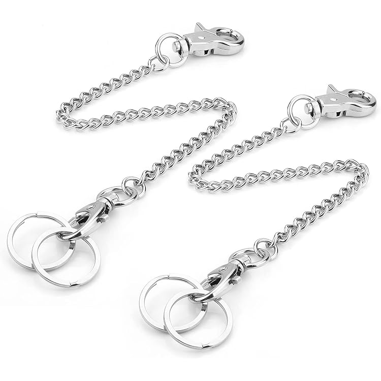 Giantree sleutelhanger, sleutelhanger, broekketting met karabijnhaak, roestvrij staal, duurzame ketting, karabijnhaak, sleutelhangers, sleutelhouder voor heren (1Pcs 40cm