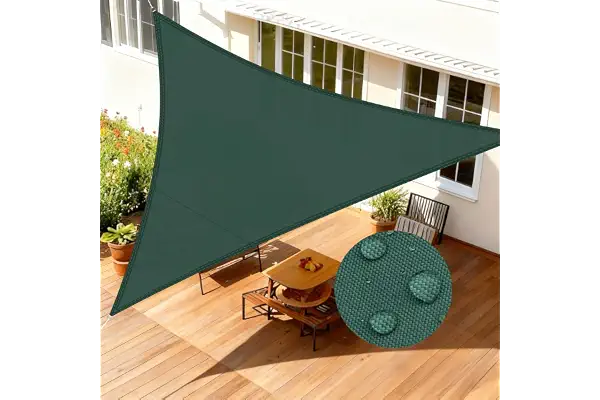 LOVE STORY Toldo Vela de Sombra Impermeable Triangular 3x3x3m Protección Rayos UV PES Toldos para Patio, Exterior Terrazas, Jardín, Balcon (Verde)