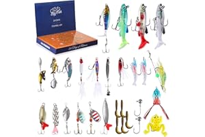 ‎ANEXER AnExer Adventskalender 2024 Männer Angel Männer Köder, 24 Tage Weihnachtskalender 2024 Angeln Köder Set, Angel Adventskalender 2024, Adventskalender Männer Geschenke für Väter, Kinder, Angelliebhaber