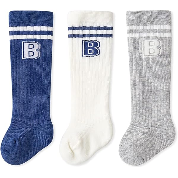 Set 6 Paia Calzini Cotone Per Neonati 0-3 Anni - Calzini Lunghi Al Ginocchio Con Presina - Foto 5