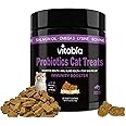 Probiotics For Cats | Cat Treats For Itchy Dry Skin, Allergies and Flea Treatment Cat With Lysine for Cats, Omega 3 Fish Oil, Cat Probiotics, Vitamins - Cat Food Supplements (80 Count)