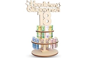 ‎TAKUZA TAKUZA Geldgeschenke Geburtstag 18 Holz, Geldgeschenke+Geburtstag+18, 18. Geburtstag Geschenk, Originelle Geldgeschenke, Geburtstag AUD Jubiläum Geschenke für Männer, Frau