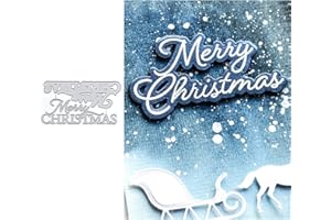 LZJSYKDQ Merry Christmas Die Cuts for Card Making, Words Metal Cutting Dies for Paper Scrapbooking, DIY Stencils for Album Party Wedding Festivals Decoration