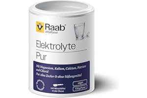 ‎RAAB VITALFOOD Raab Vitalfood® Elektrolyte Pur (170 g) - Elektrolyte ohne Zucker und ohne Süßungsmittel, Perfekt für Sportler bei Flüssigkeitsverlust, vegan, mit Messlöffel, für Muskeln, Nerven, Elektrolyt-Haushalt
