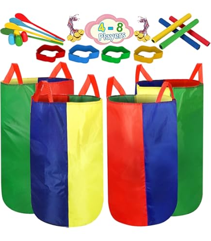 Pasen Outdoor Party Games, Aardappel Sack Race Bags voor volwassenen en kinderen, 8 Pack 40*26 Inch, Dag van de Arbeid, 4 juli, Memorial Day, Nationale Onafhankelijkheidsdag Spelen voor Familie