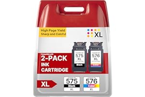 RUDGUZ PG575/CL576XL Ink Cartridges Replacement for Canon PG575/CL576XL Ink Cartridges for Canon PIXMA TS3550i TS3551i TS3750i TS3751i TS3752i PIXMA TR4750i TR4751i TR4755i TR4756i printers (2-Pack)