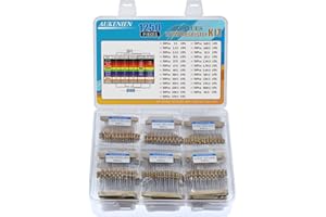 Aukenien 1250 szt. 25 wartości 1/2 W, zestaw rezystorów z folii węglowej, 1 2,2 3,3 10 22 47 68 100 120 150 220 330 470 560 680 1k 2k 2,2k 4,7k 5,6k 10k 22k 47k 100k 1M Ω 1/2 W, 5%