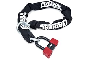 Radikal RK48120L Candado Antirrobo Moto Mini U Alta Seguridad Homologado CLASSE Sra y Cadena 13.5mm Lazo 120 cm