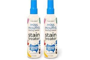 MISS MOUTH'S Miss Mouth’s Messy Eater Non-Toxic Baby and Kids Stain Remover for Clothing, Carpet, Fabric, and Upholstery. Kid Tested and Mom Approved (120ml, 4 oz Spray Bottles) 2 Pack