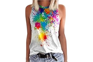 HAOLEI Women Sleeveless Crop Tank Tops UK Animal Print Patchwork Shirt Satin Floral Vest Tops Pullover T-Shirt Regular Skinny Ladies Sleeveless Slim-Fit Stretch Tee Shirts
